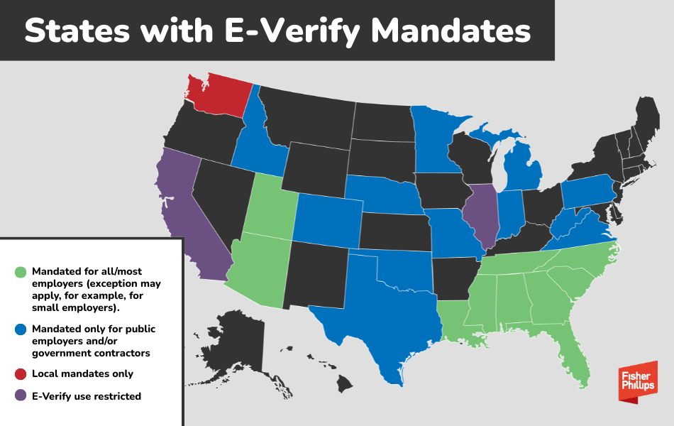 States with E-Verify Mandates