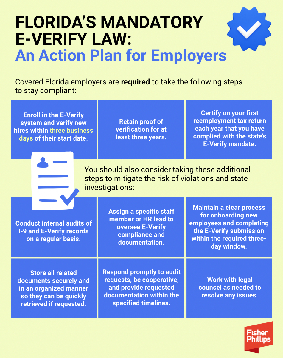 Florida's Mandatory E-Verify Law - An Action Plan for Employers