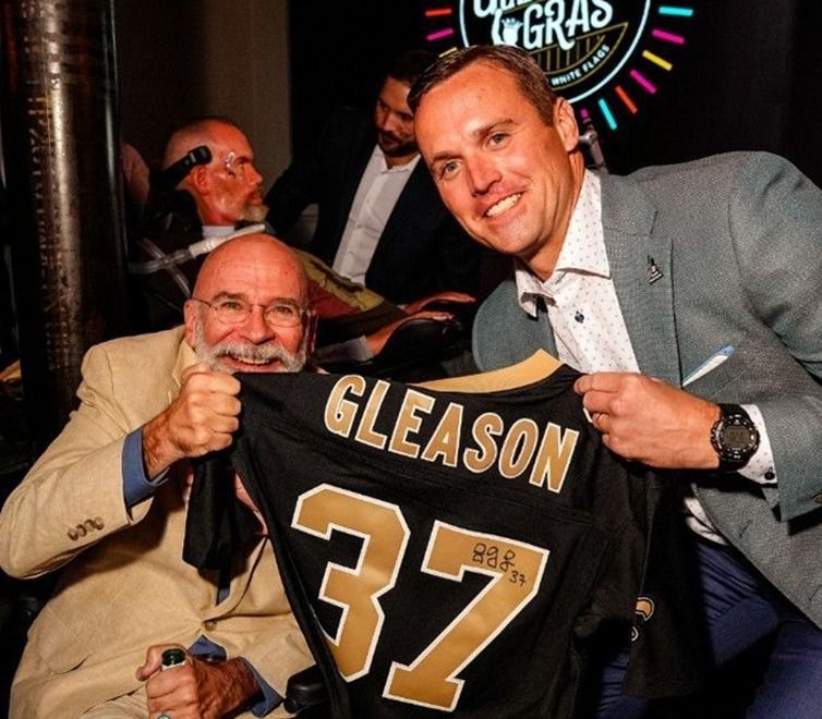 Steve Roppolo being honored at the Gleason Gras