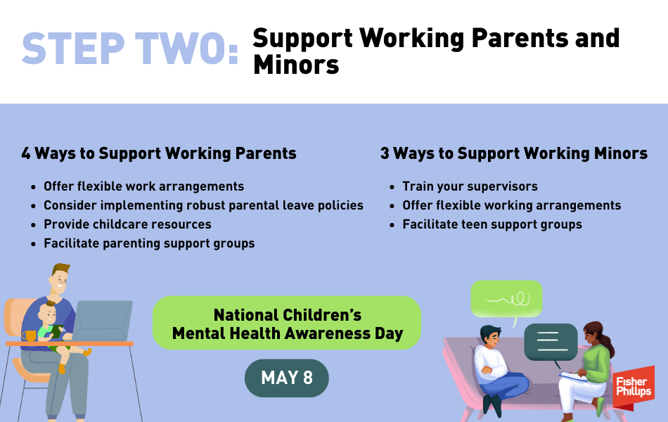 Step two: support working parents and minors